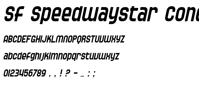 SF Speedwaystar Condensed Oblique font